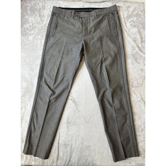 Armani Exchange men’s dress pants size 36x33 chino style Gray flat front casual - Picture 1 of 14